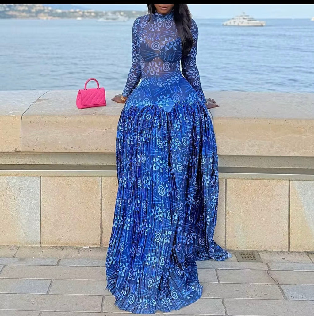 Ocean Muse Pleated Maxi Dress 🌊✨