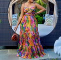 Rainbow Luxe Cut-Out Maxi Dress
