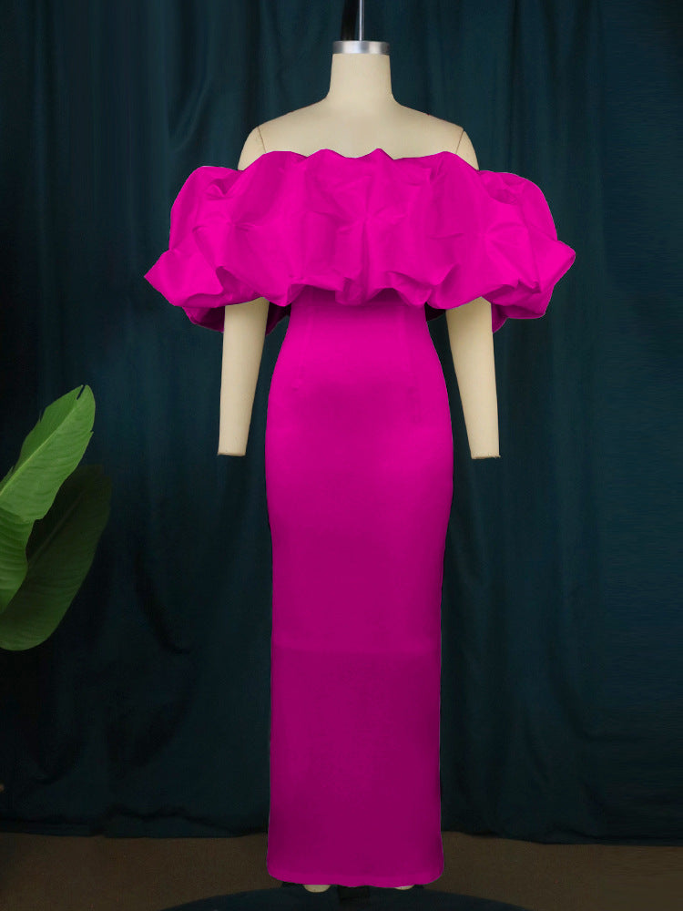 French Plus Size Ruffled Long Skirt