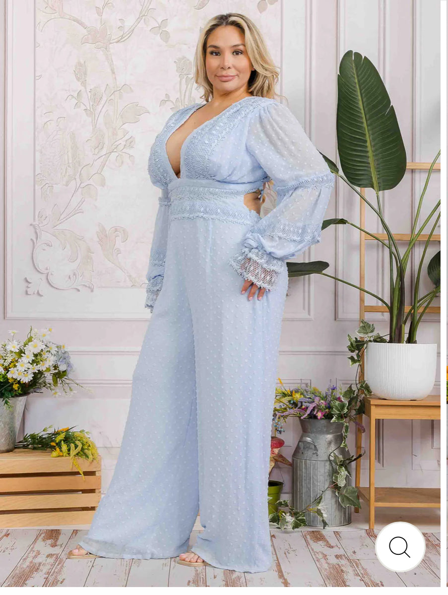 Soft Sky Lace-Up Jumpsuit ☁️✨