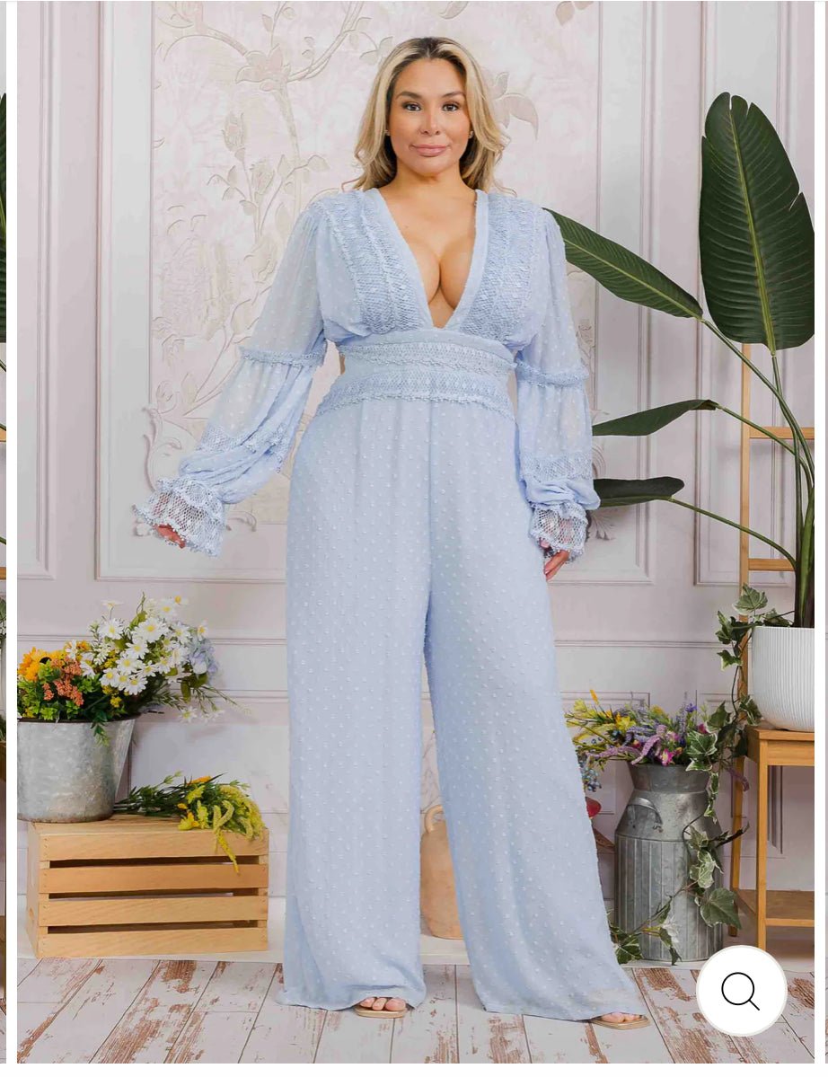 Soft Sky Lace-Up Jumpsuit ☁️✨