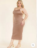 Mocha Luxe Ribbed Midi Dress